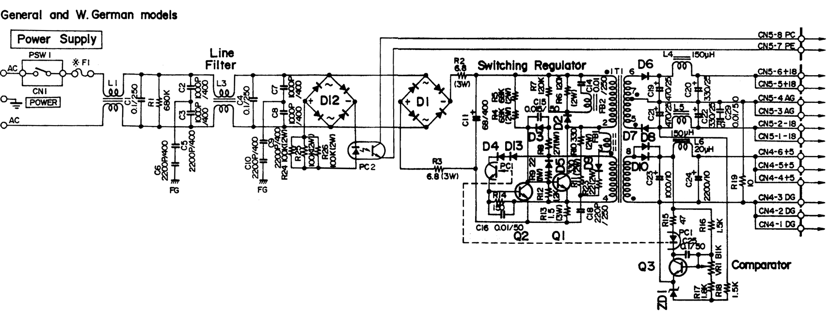 SPX90 PSU schematic